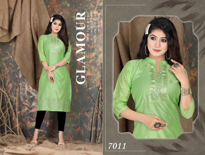 Riyaa Sillky 1 Designer New Fancy Regular Wear Chanderi Silk Kurti Collection